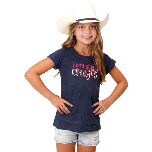 Roper Girls Five Star Collection S/S Tee (9513427) Solid Blue