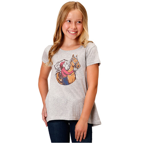 Roper Girls Five Star Collection S/S Tee (9513412) Solid Grey XS [SD]