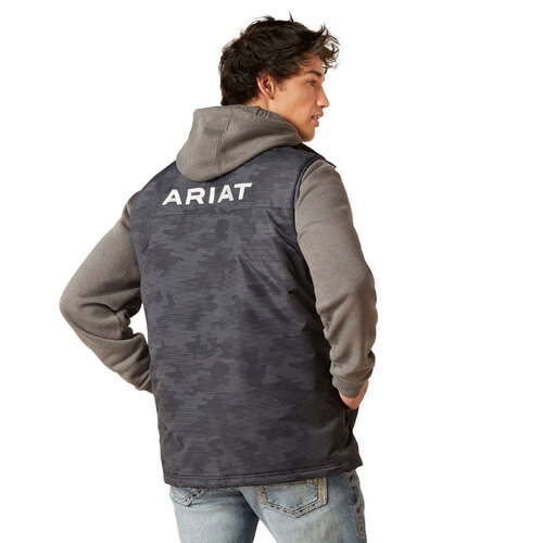 Ariat Mens Team Logo Insulated Vest (10046719) Ebony Camo S