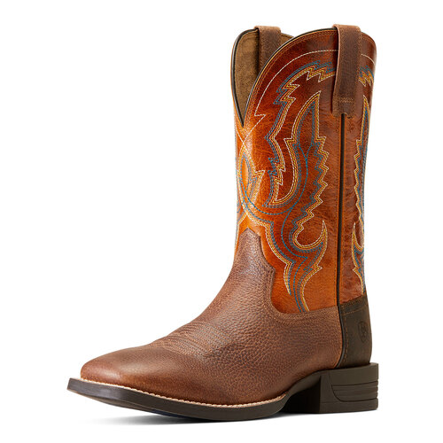 Ariat Mens Steadfast Boots (10046951) Western Brown/Fall Orange 8EE [SD]