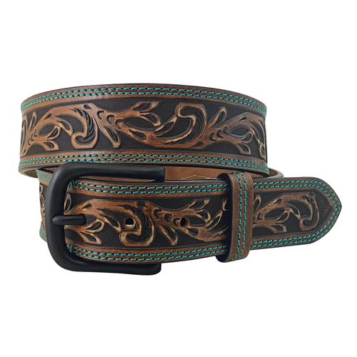 Roper Womens 1.1/2"  Bridle Buffalo Leather Belt (9655300) Brown S