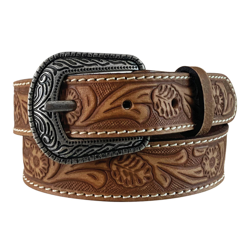 Roper Girls 1.1/8" Genuine Leather Belt (9704300) Brown S