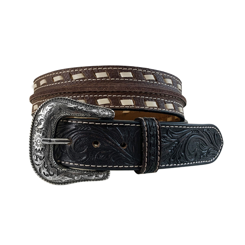 Roper Mens 1.1/2" Buff Milled Genuine Leather Belt (8661500) Brown 32