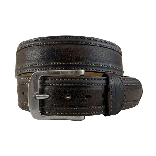 Roper Mens 1.1/2" Distressed American Bison Leather Belt (9561500C) Brown 38"