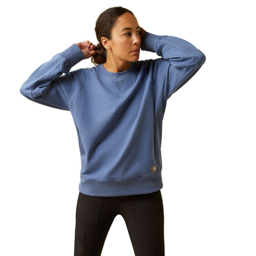 Ariat Womens Workman Washed Fleece Sweatshirt (10046572) Bijou Blue XS