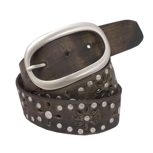 Roper Womens 1 1/2" Buffalo Leather Belt (6543300) Brown M