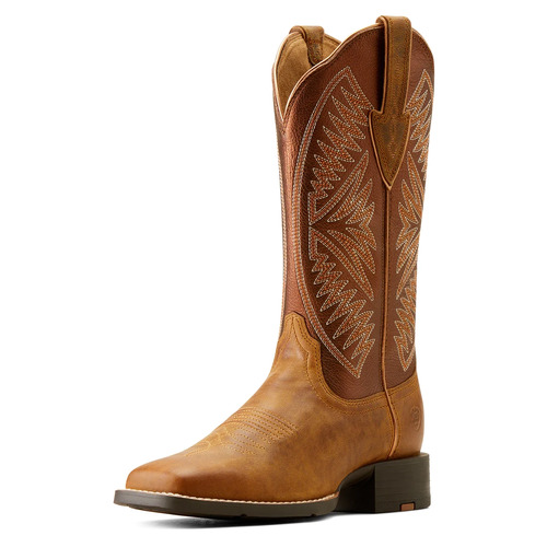 Ariat Womens Round Up Ruidoso Boots (10051066) Pearl/Burnished Chestnut 6B