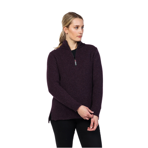 MKM Womens Lifestyle Half Zip Sweater (MS4050) Grape