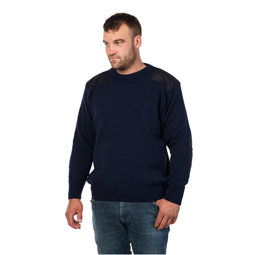 MKM Mens Survival Plain Knit Sweater (WW504) Navy 2XL [SD]