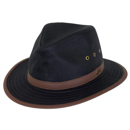 1462 Black Outback Trading Co Mens Co Madison River Upf50 Sun Protection Oilskin Hat 