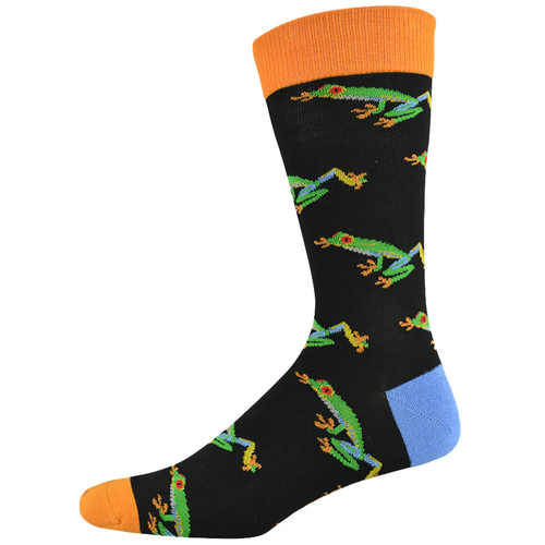 Bamboozld Mens Rainforest Frog Socks (BBS18RAINFROGR) Black 7-11