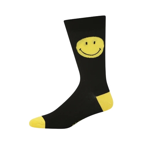 Bamboozld Mens Smiley Happy Feet Bamboo Socks (BBS22SMILEYHAPPYFEETR) Black 7-11