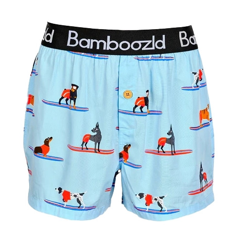Bamboozld Mens Cowabunga Bamboo Boxer Shorts (BBS22UBSCOWABUNGA) Blue S