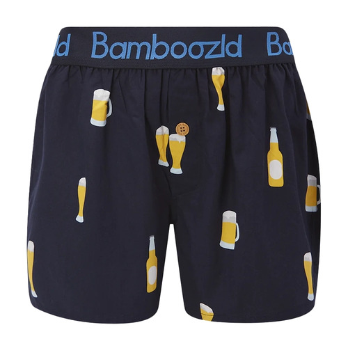 Bamboozld Mens Beer Bamboo Boxer Shorts (BBW21UBSBEER) Navy S