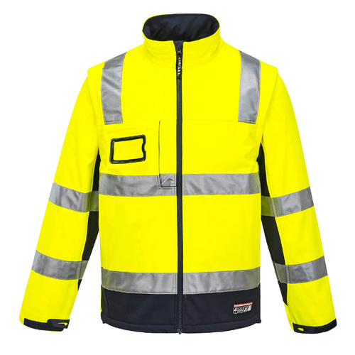 Portwest Mens Chassis Softshell Jacket 2 in 1 (K8074YNR) Yellow/Navy M  [GD]