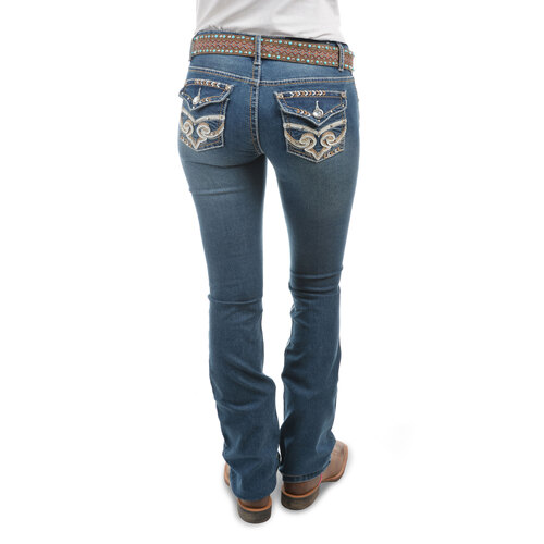 Pure Western Womens Brandy Bootcut Jeans - 34 Leg (PCP2200015) Indigo 8 [SD]