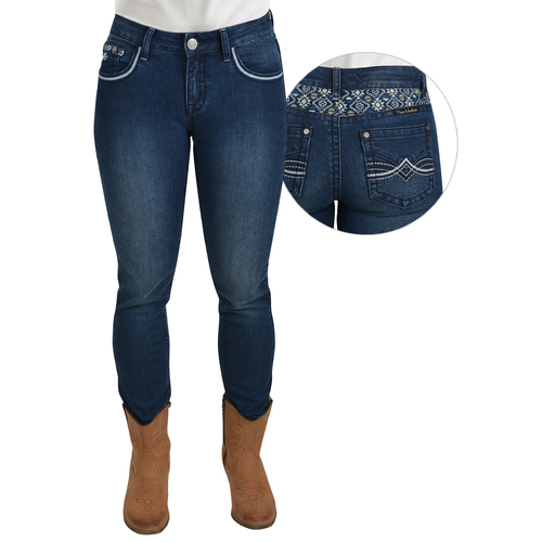 Pure Western Womens Melinda Skinny Jeans (PCP2201381) Old Indigo [SD]