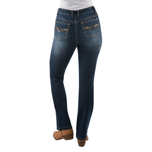 Pure Western Womens Brady High Waisted Bootcut Jeans - 34 Leg (PCP2213509) Midnight 8