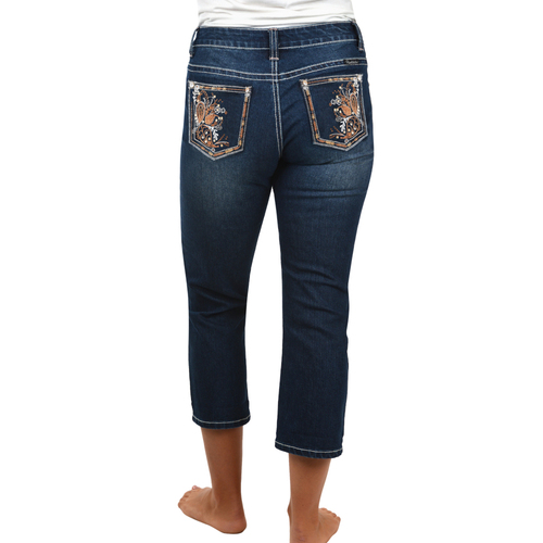 Pure Western Womens Tabitha Capri Jeans (PCP2209506) Midnight 6 [AD]