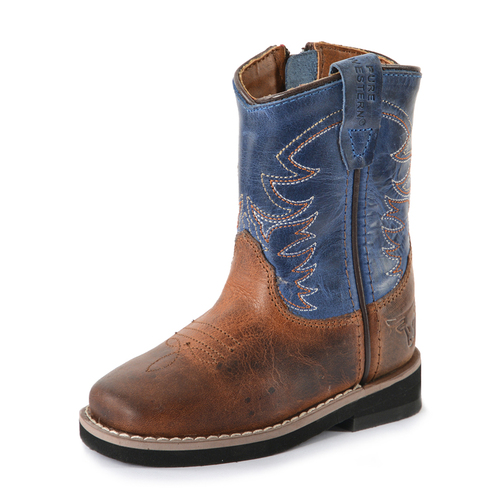 Pure Western Toddlers Judd Boots (PCP78096T) Rust/Oiled Blue 4