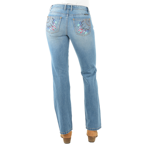 Pure Western Womens Sunny Bootcut Jeans - 34 Leg (PCP2211723) Faded Blue 6 