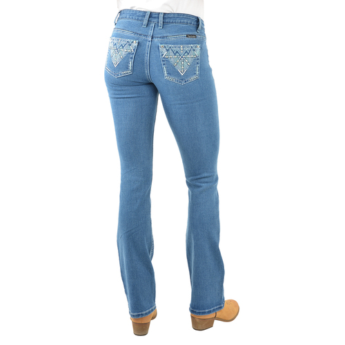 Pure Western Womens Ziggy Bootcut Jeans - 34 Leg (PCP2208724) Retro Blue 6 