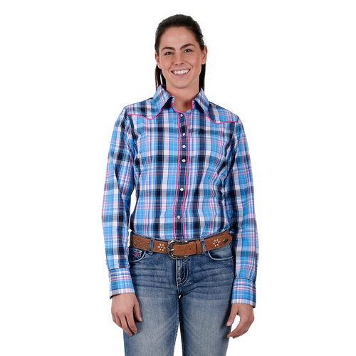 Pure Western Womens Shiloh L/S Shirt (P3S2573787) Blue 10 [SD]