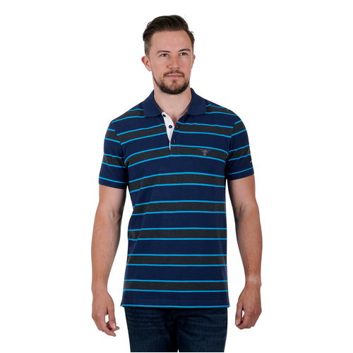 Pure Western Mens Peter S/S Polo (P3S1505759) Navy/Charcoal Marle S [SD]