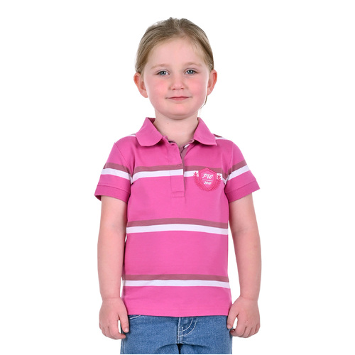 Pure Western Girls Emerie S/S Polo (P3S5563694) Pink/White 4 [SD]