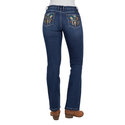Pure Western Womens Alba Bootcut Jeans - 32 Leg (PCP2211938) Indigo 8