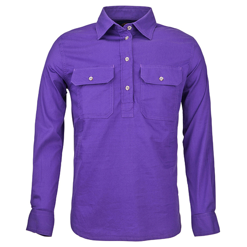 Ritemate Childrens Pilbara Closed Front Shirt (RM400CF) Purple
