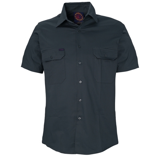 Ritemate Mens Open Front Heavy Weight S/S Work Shirt (RM1000S) Bottle