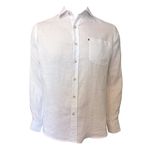 Ritemate Mens Pilbara Linen L/S Shirt (RMPC055) White