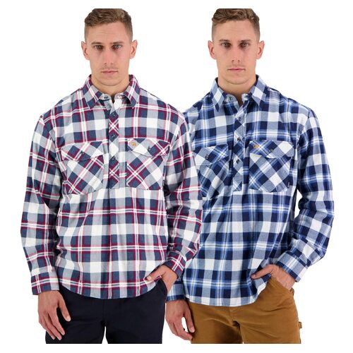 Swanndri Mens Egmont Flannel Shirt Twin Pack (SSE2232A)