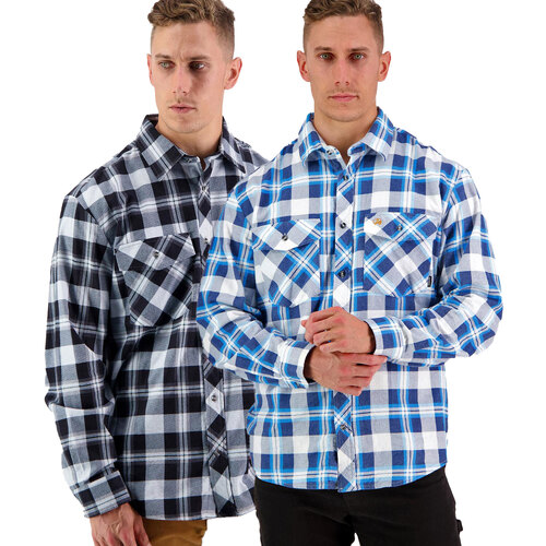 Swanndri Mens Egmont Full Button Flannel Shirt Twin Pack (SE18250M)