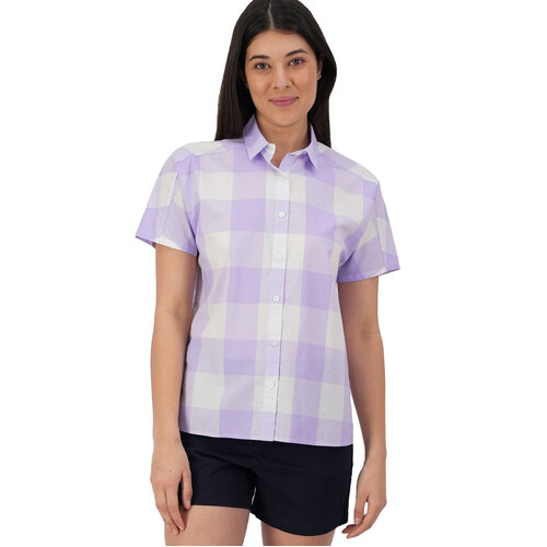 Swanndri Womens Manaia S/S Shirt (SS232597W) Lavender Check 10 [SD]