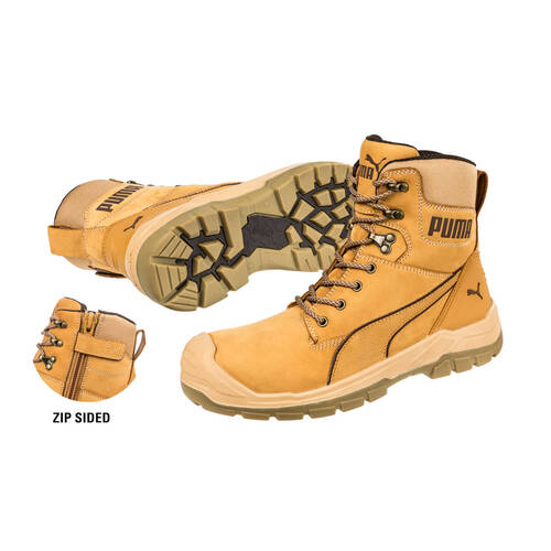 Buy Puma Mens Conquest Zip Sided Safety Boots (630727) Wheat 