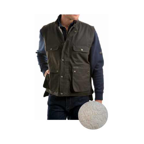 Thomas Cook Mens High Country Professional Oilskin Sherpa Vest (TCP1631408) Rustic Mulch