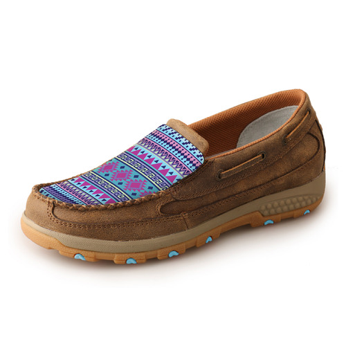 Twisted X Womens Aztec Slip On CellStretch Moccasin (TCWXC0022) Bomber/Multi 7.5 [SD]