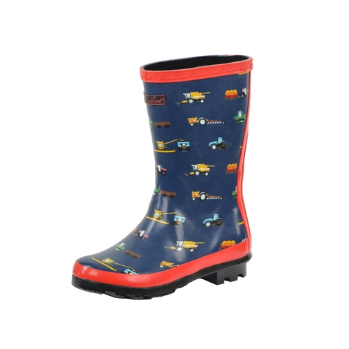 Thomas Cook Childrens Farm Vehicles Gumboots (T3W78086) Blue/Red 1 [SD]