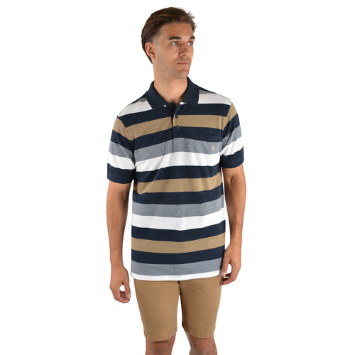 Thomas Cook Mens Peters S/S Polo (T2S1509009) Navy/Tan S [SD]