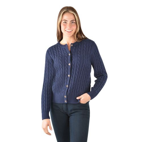Thomas Cook Womens Cable Knit Cardigan (T3W2504079) Navy 10 [SD]