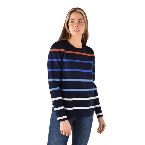 Thomas Cook Womens Evelyn Milano Stripe Knit Jumper (T3W2546080) Midnight 20 [SD]