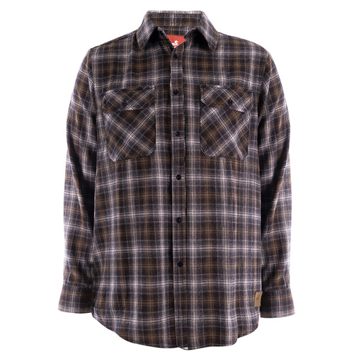 Thomas Cook Mens Mason Thermal Check L/S Shirt (T3W1115188) Black/Tan L [SD]