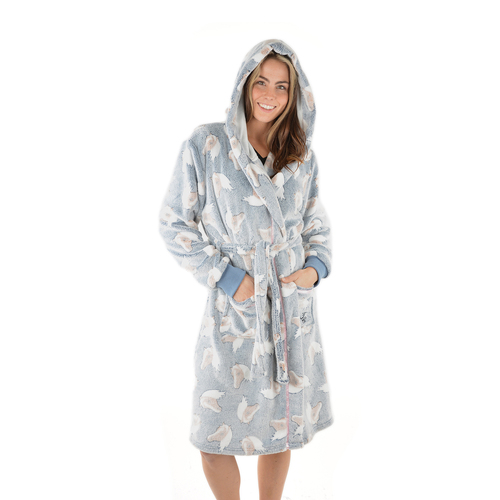 Thomas Cook Womens Live To Ride Dressing Gown (TCP2917DGN) Grey/Blue S