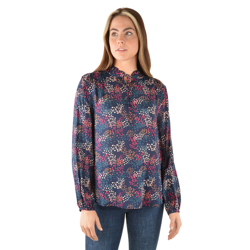 Thomas Cook Womens Charlotte L/S Blouse (T3W2142084) Navy/Multi 12 [SD]
