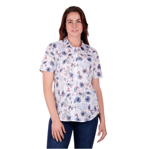 Thomas Cook Womens Scarlett S/S Shirt (T3S2114108) White/Powder Blue 8 [SD]