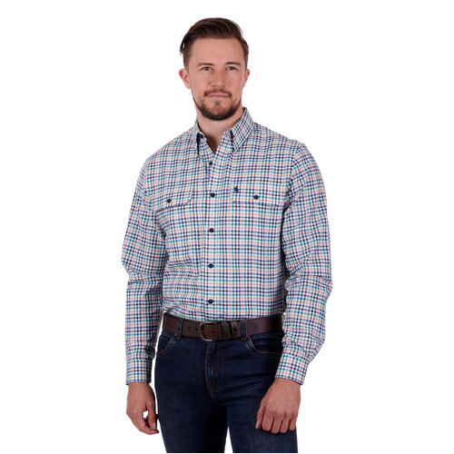 Thomas Cook Mens Whitburn L/S Shirt (T3S1115031) Blue/Green S [SD]