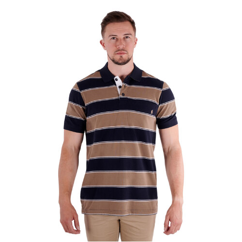 Thomas Cook Mens Anderson S/S Polo (T3S1509023) Navy/Tan S [SD]