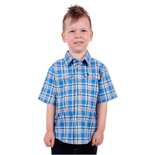 Thomas Cook Boys Baxter S/S Shirt (T3S3142042) Blue/Tan